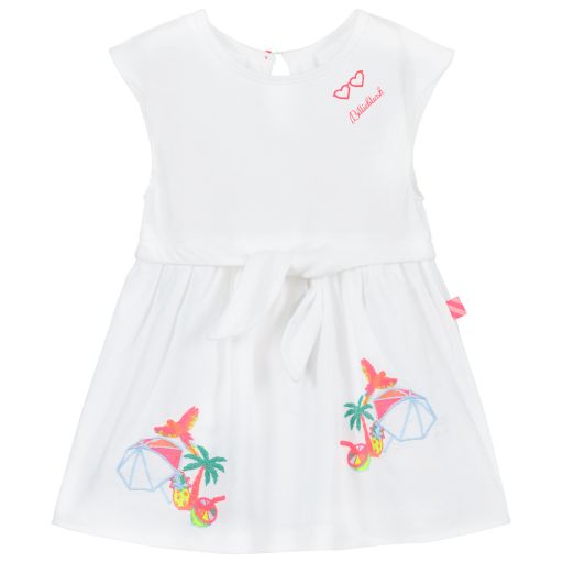 Billieblush-Baby Girls White Cotton Dress | Childrensalon Outlet