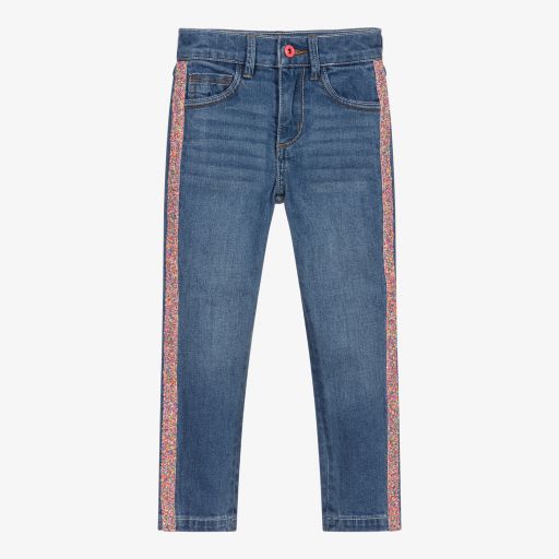 Billieblush-Blue Glitter Stripe Jeans | Childrensalon Outlet