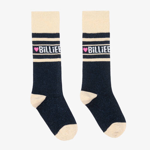 Billieblush-Blue & Gold Glitter Socks | Childrensalon Outlet