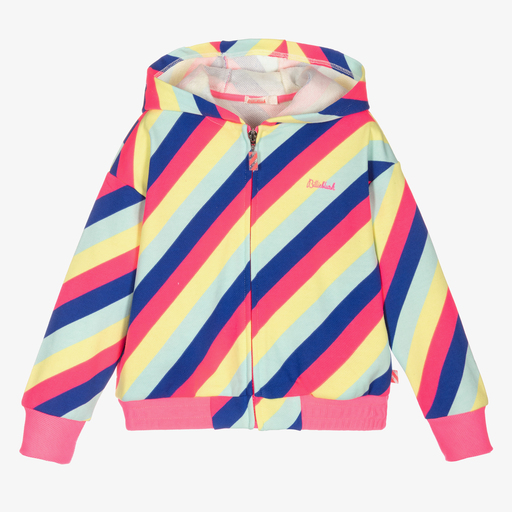 Billieblush-Blue & Pink Zip-Up Hoodie | Childrensalon Outlet