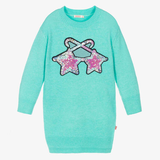 Billieblush-Girls Aqua Green Knitted Dress | Childrensalon Outlet