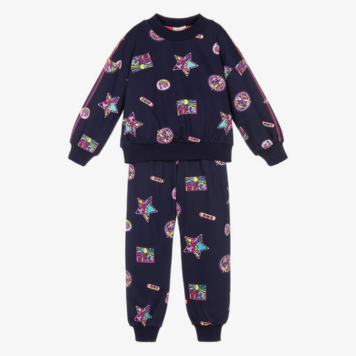 Billieblush-Синий спортивный костюм из хлопкового джерси | Childrensalon Outlet