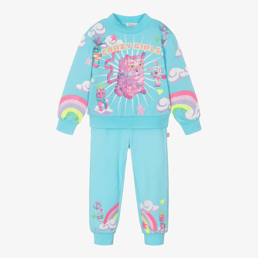 Billieblush-Girls Blue Cotton Metablush Tracksuit | Childrensalon Outlet