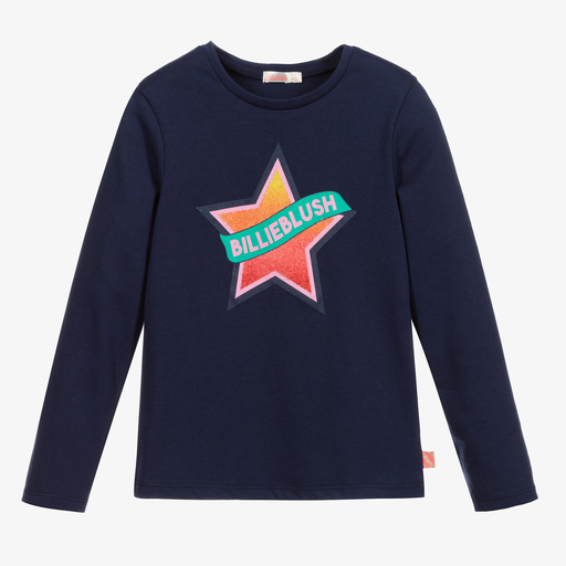 Billieblush-Girls Blue Cotton Top | Childrensalon Outlet