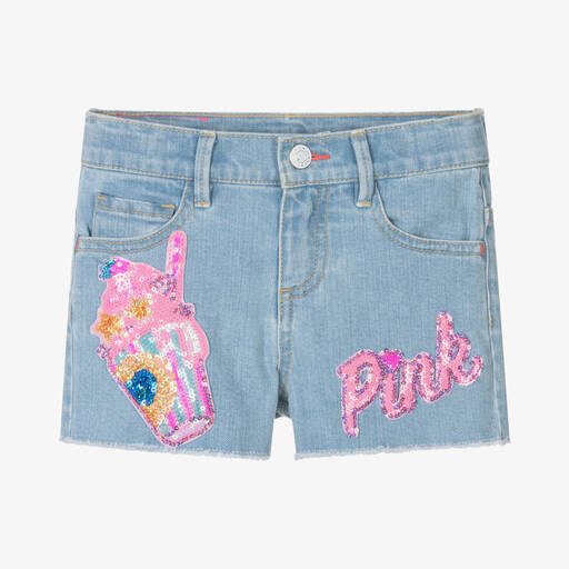 Billieblush-Girls Blue Denim & Sequin Shorts | Childrensalon Outlet