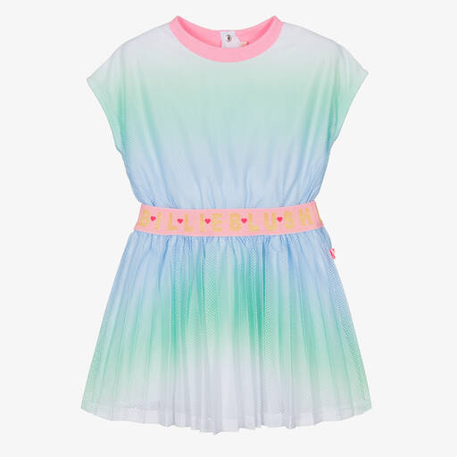 Billieblush-Girls Blue Gradient Mesh Dress | Childrensalon Outlet