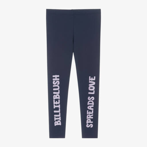 Billieblush-Girls Blue Logo Print Leggings | Childrensalon Outlet