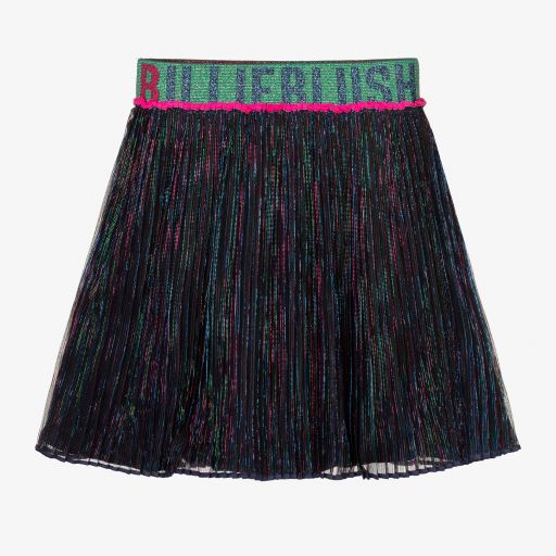 Billieblush-Girls Blue Lurex Pleated Skirt | Childrensalon Outlet