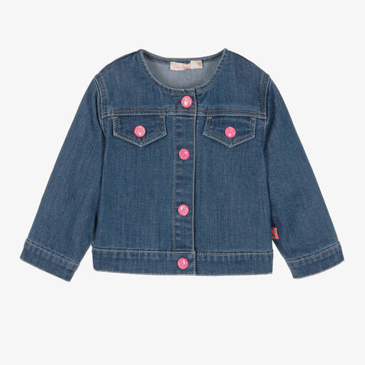 Billieblush-Girls Blue Palm Tree Print Denim Jacket | Childrensalon Outlet