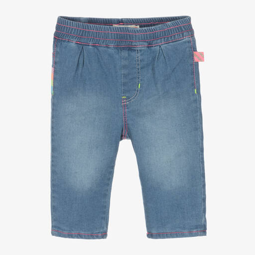 Billieblush-Girls Blue Rainbow Print Denim Jeans | Childrensalon Outlet