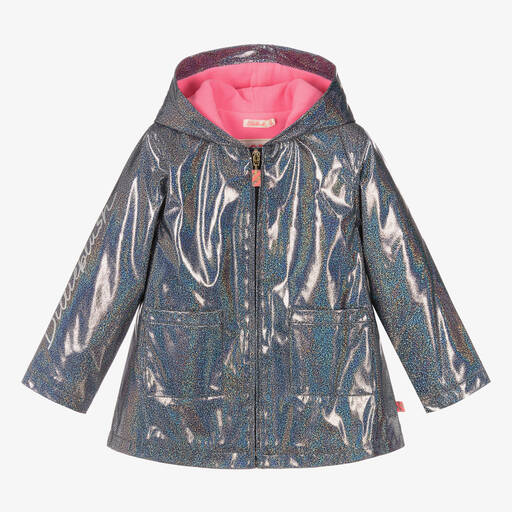 Billieblush-Girls Blue & Silver Raincoat | Childrensalon Outlet