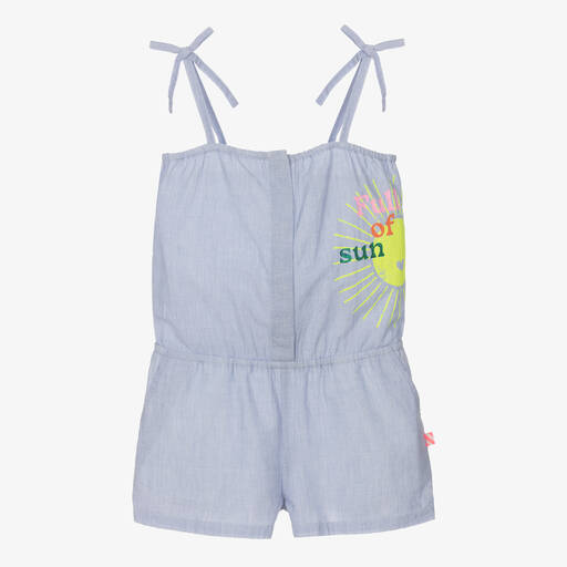 Billieblush-Girls Blue Sun Print Cotton Playsuit | Childrensalon Outlet