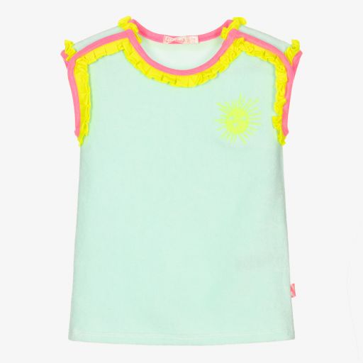 Billieblush-فستان أطفال بناتي قطن لون أزرق باهت | Childrensalon Outlet