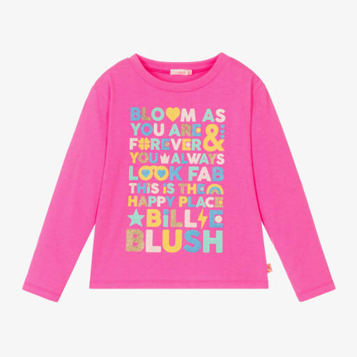 Billieblush-Girls Bright Pink Slogan Top | Childrensalon Outlet