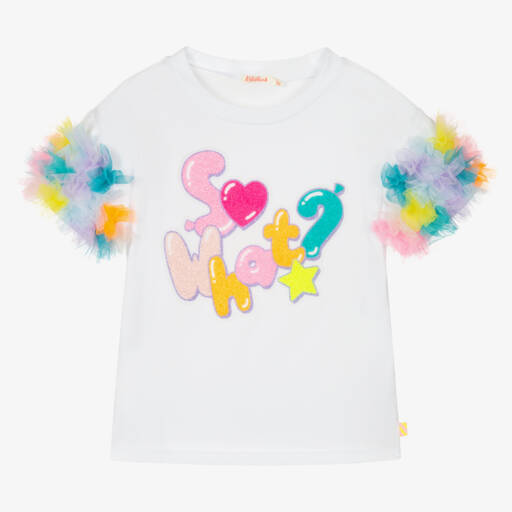 Billieblush-Girls Cotton Tee with Ruffled Sleeves | Childrensalon Outlet