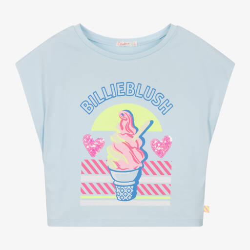 Billieblush-Girls Delicate Sky Cotton Top | Childrensalon Outlet