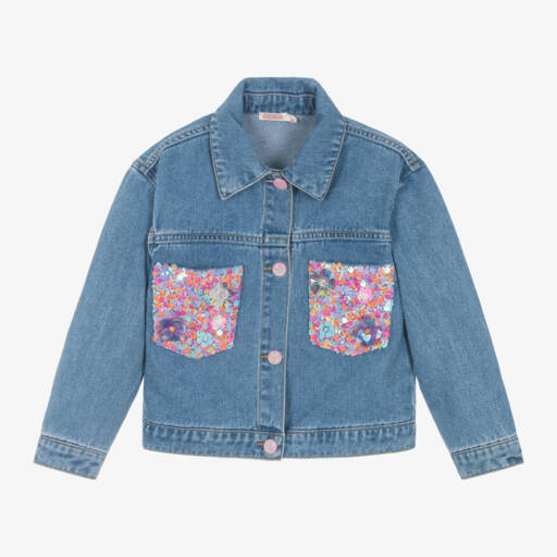 Billieblush-Girls Denim Jacket with Sequin Details | Childrensalon Outlet