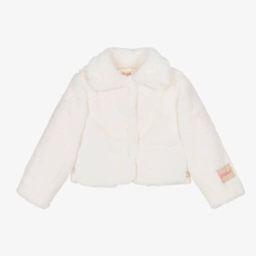 Billieblush-جاكيت فرو صناعي لون عاجي للبنات | Childrensalon Outlet