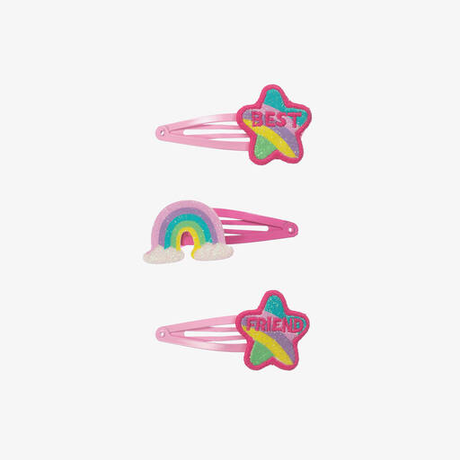 Billieblush-Girls Glittery Pink Hair Clips (3 Pack) | Childrensalon Outlet
