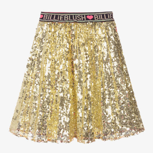 Billieblush-Girls Gold Sequin Skirt | Childrensalon Outlet