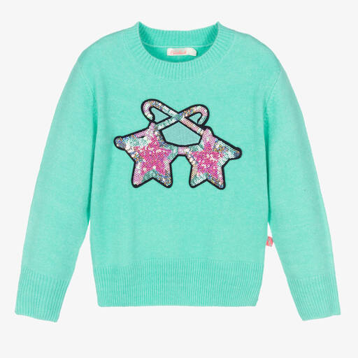 Billieblush-Girls Green Knitted Sweater | Childrensalon Outlet