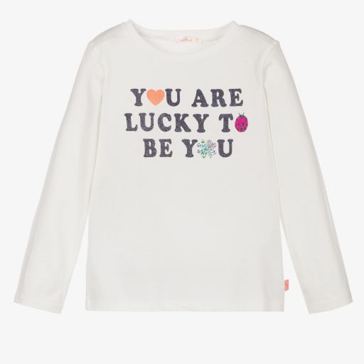 Billieblush-Кремовый хлопковый топ для девочек | Childrensalon Outlet