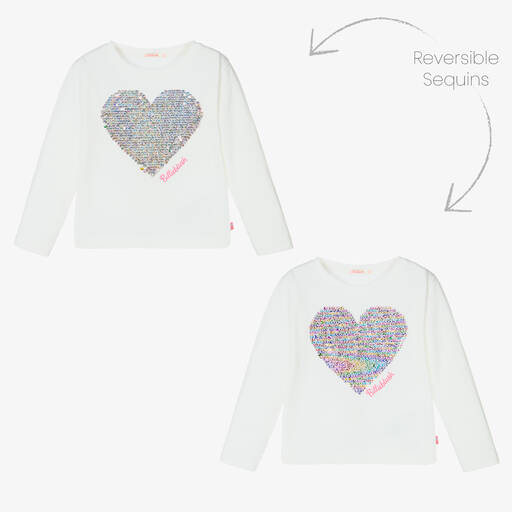 Billieblush-Girls Ivory Cotton Top | Childrensalon Outlet