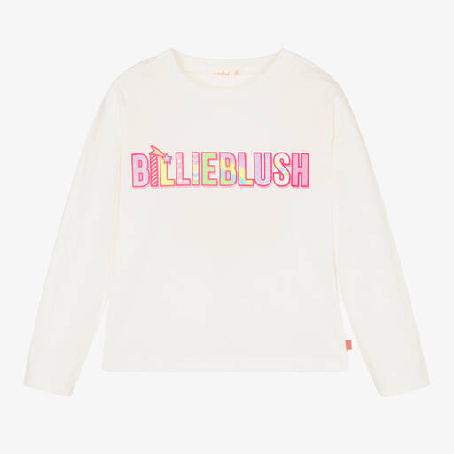 Billieblush-توب قطن جيرسي لون عاجي للبنات | Childrensalon Outlet