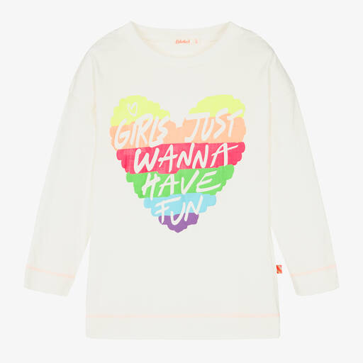 Billieblush-Кремовый хлопковый топ с сердцем | Childrensalon Outlet