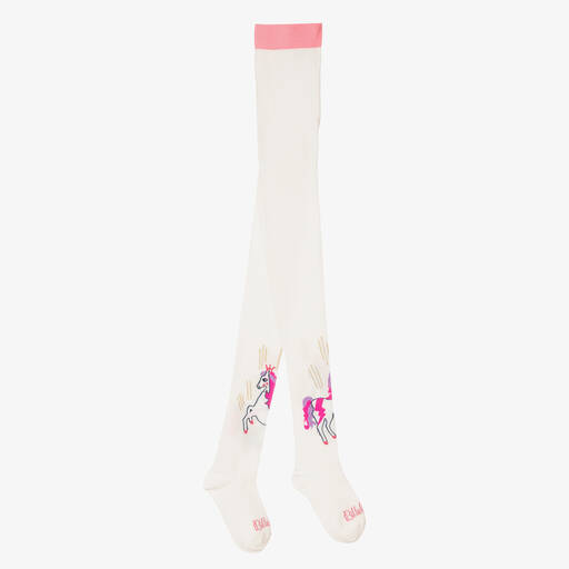 Billieblush-Girls Ivory Unicorn Tights | Childrensalon Outlet