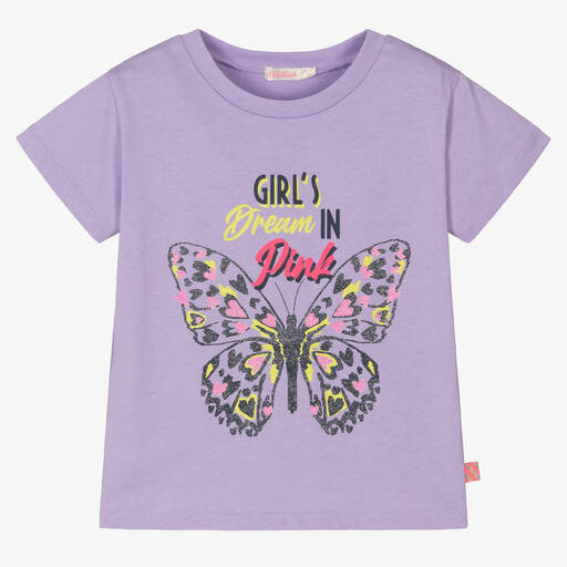 Billieblush-Фиолетовая футболка с бабочкой | Childrensalon Outlet