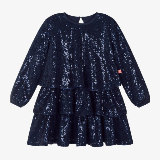 Billieblush-Girls Midnight Sequin Tiered Dress | Childrensalon Outlet