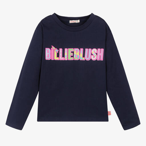 Billieblush-Haut bleu marine en coton pour fille | Childrensalon Outlet