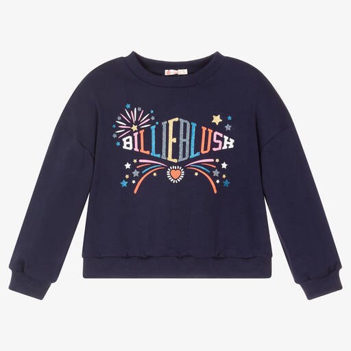 Billieblush-سويتشيرت قطن لون كحلي للبنات | Childrensalon Outlet