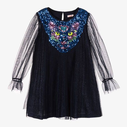 Billieblush-Girls Navy Blue Tulle Dress | Childrensalon Outlet