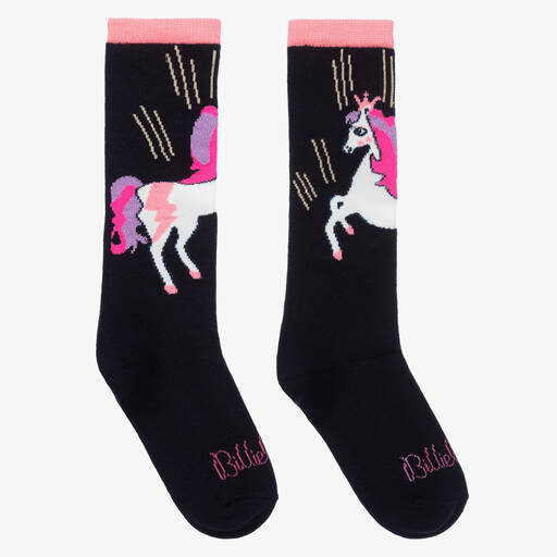 Billieblush-Girls Navy Blue Unicorn Socks | Childrensalon Outlet