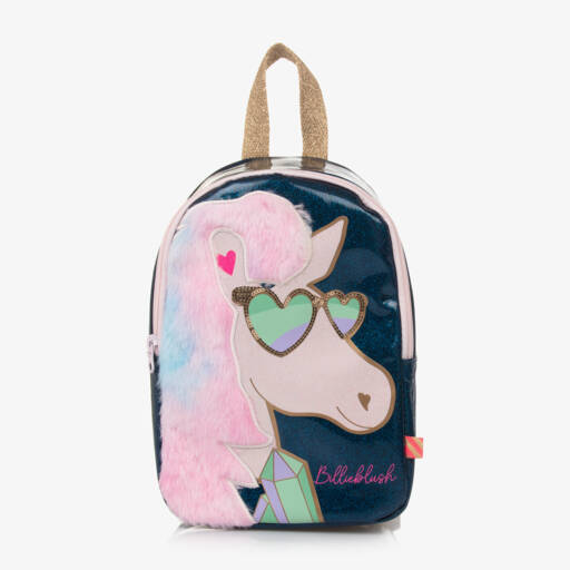 Billieblush-Girls Navy Fluffy Unicorn Backpack | Childrensalon Outlet