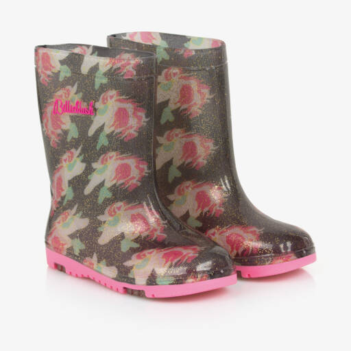Billieblush-Girls Navy Glitter Unicorn Boots | Childrensalon Outlet