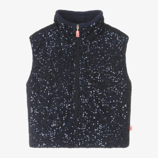 Billieblush-Girls Navy Sparkle Gilet | Childrensalon Outlet