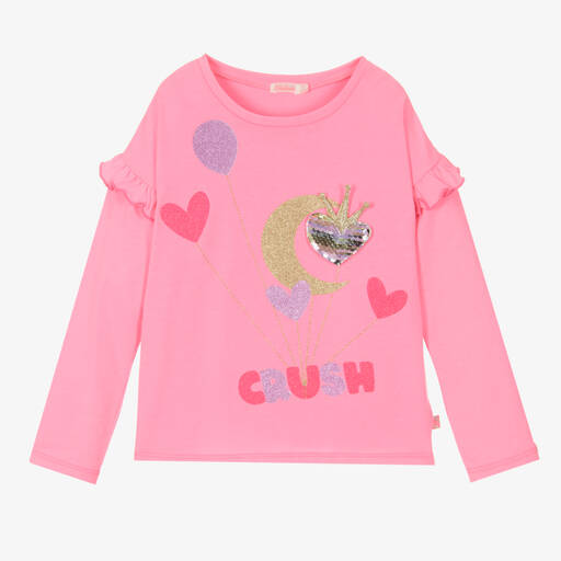 Billieblush-Неоново-розовый топ с сердечками для девочек | Childrensalon Outlet