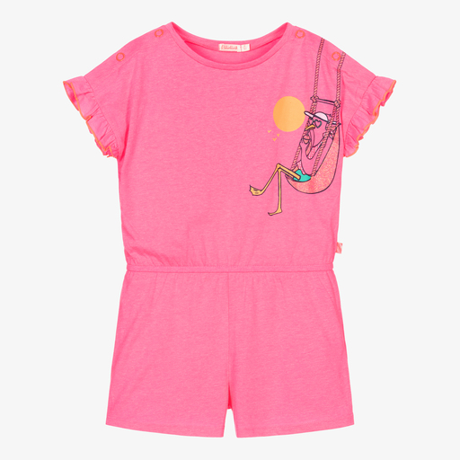 Billieblush-Girls Neon Pink Playsuit | Childrensalon Outlet