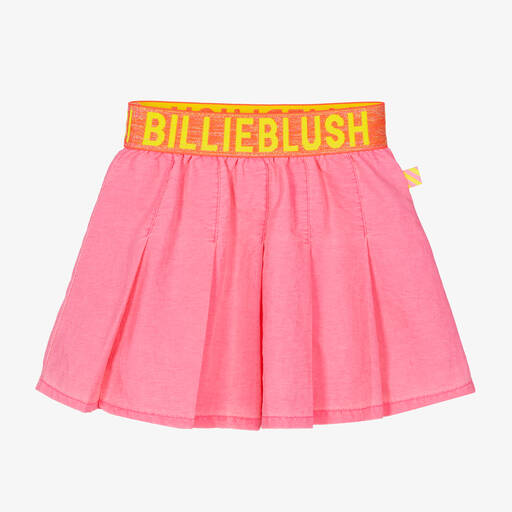 Billieblush-تنورة بكسرات لون زهري نيون | Childrensalon Outlet