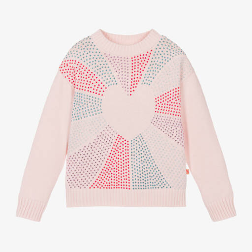 Billieblush-Girls Pale Pink Diamanté Sweater | Childrensalon Outlet