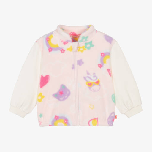 Billieblush-توب بسحاب صوف لون زهري للبنات | Childrensalon Outlet