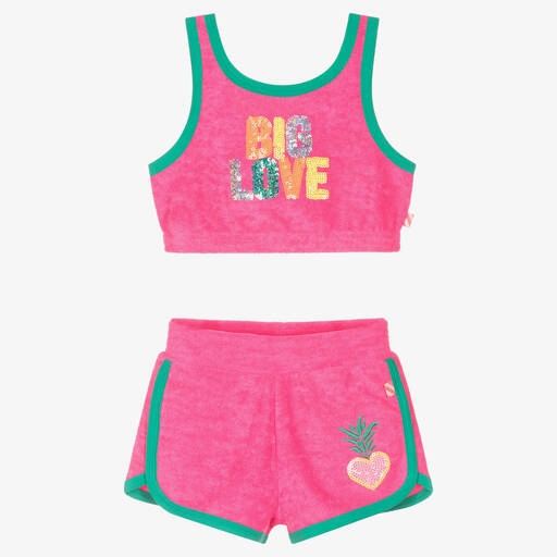 Billieblush-Ensemble short rose Big Love fille | Childrensalon Outlet