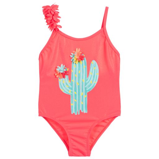 Billieblush-Girls Pink Cactus Swimsuit | Childrensalon Outlet