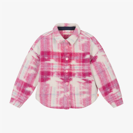 Billieblush-Girls Pink Check Shacket | Childrensalon Outlet