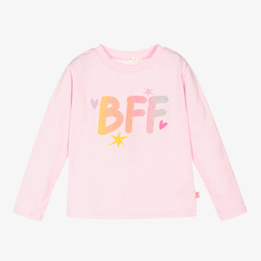 Billieblush-Girls Pink Cotton BFF T-Shirt | Childrensalon Outlet