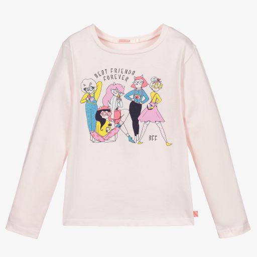 Billieblush-توب قطن جيرسي لون زهري للبنات | Childrensalon Outlet