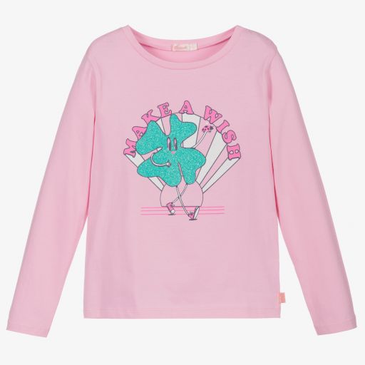 Billieblush-Girls Pink Cotton Jersey Top | Childrensalon Outlet